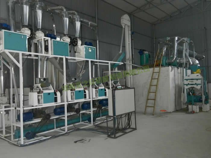 齐齐哈尔洛阳四台一组面粉机试机成功